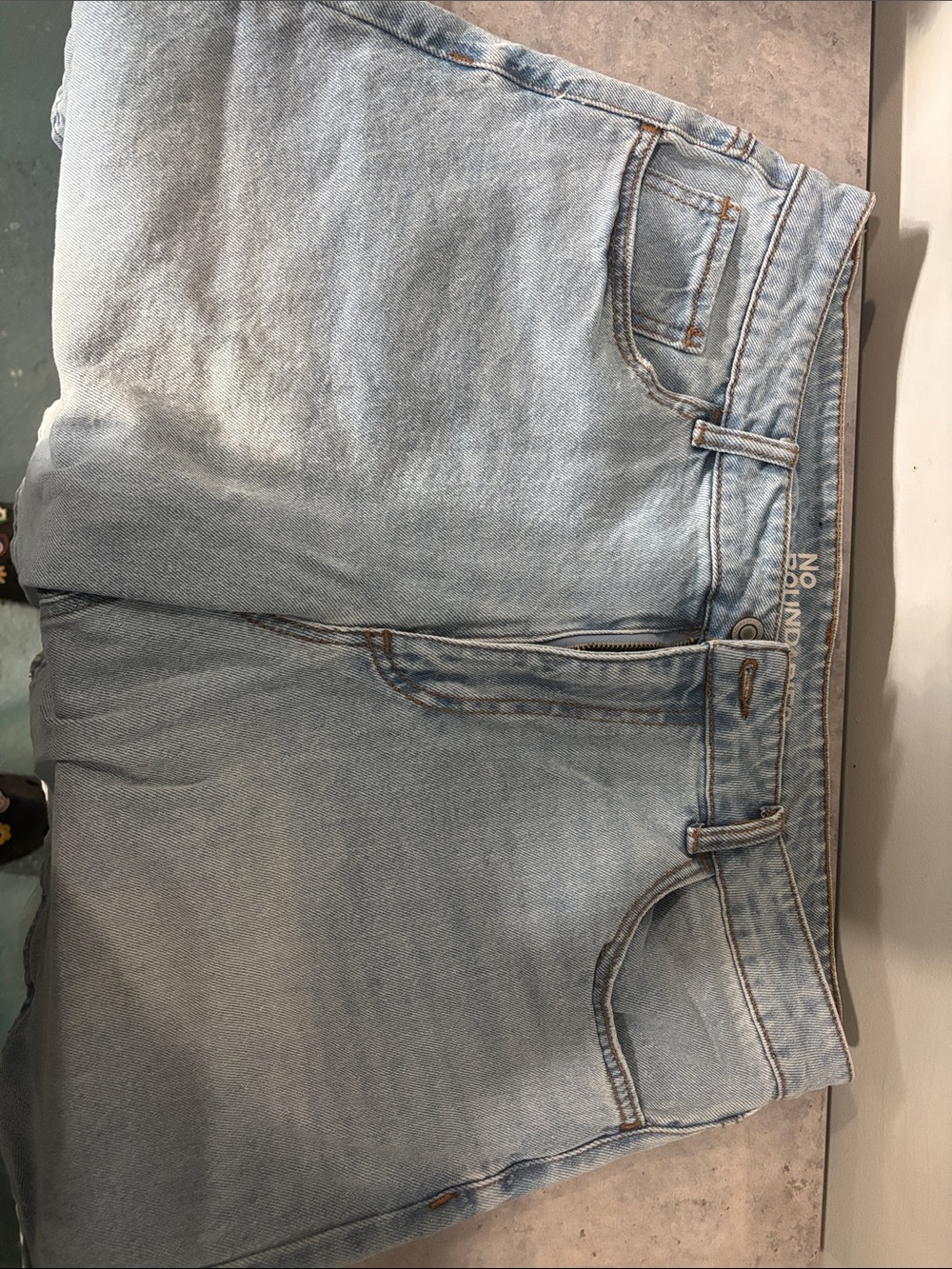 Light Wash Denim Jorts
